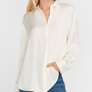 Like new Express oversized satin portofino button down blouse